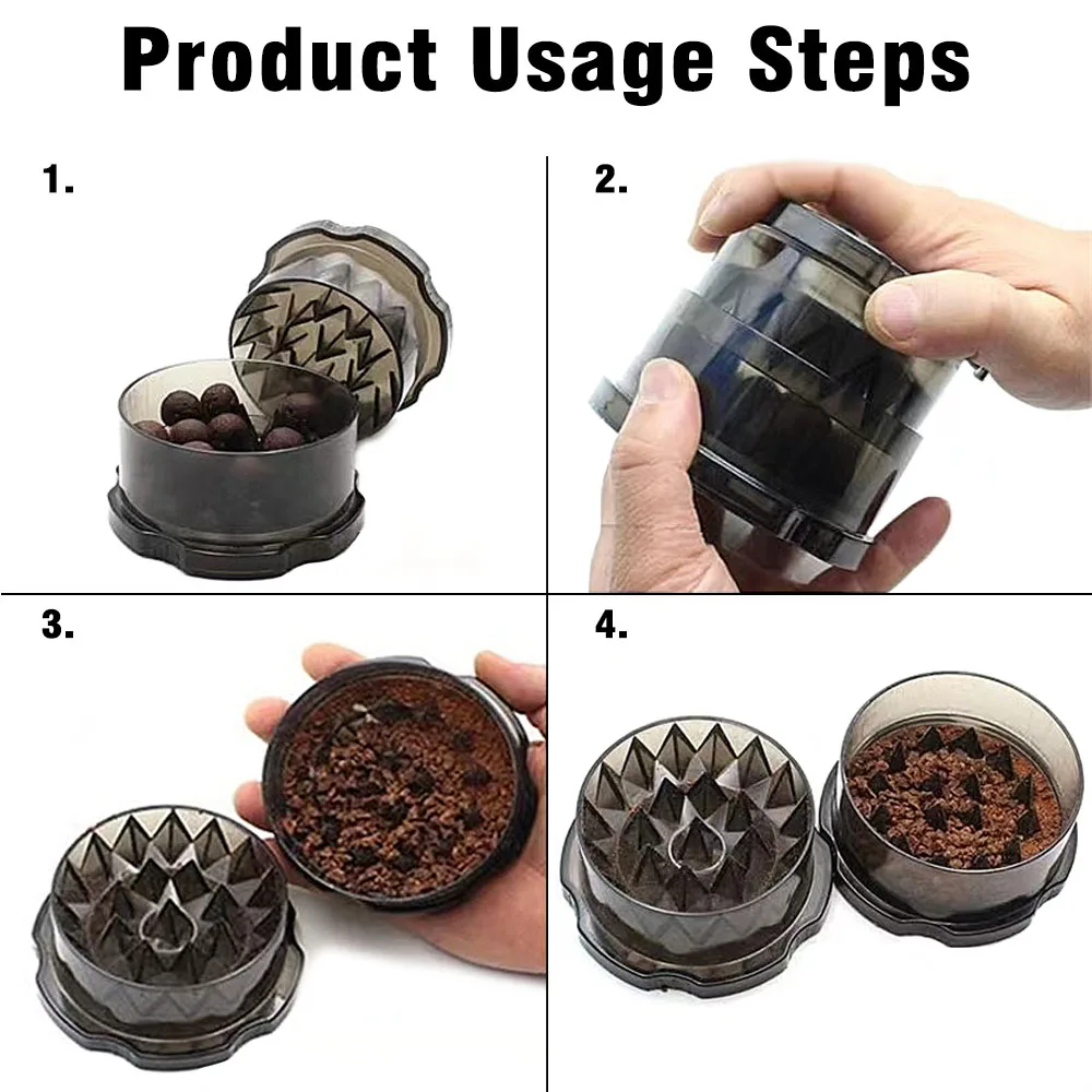 Caja de cebo de molienda portátil, pistola de plástico para pesca de carpa, trituradora de cebo de pesca de Color humo, trituradora de cebo, herramientas de pesca - imagen 4