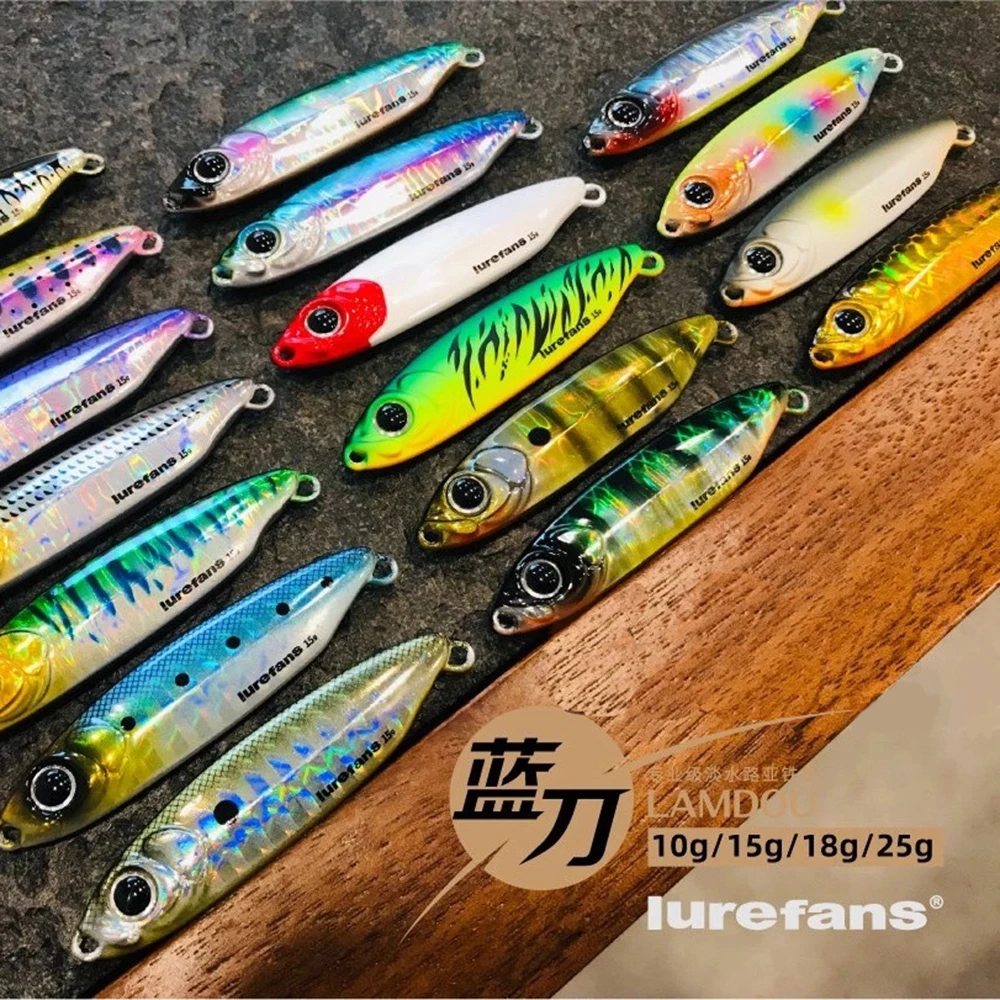 Lurefans LamDou 5 unids/pack capa de natación completa VIB señuelo que se hunde 7-18g plantilla de Metal señuelos señuelo de agua salada tiro largo para Lucio - imagen 5