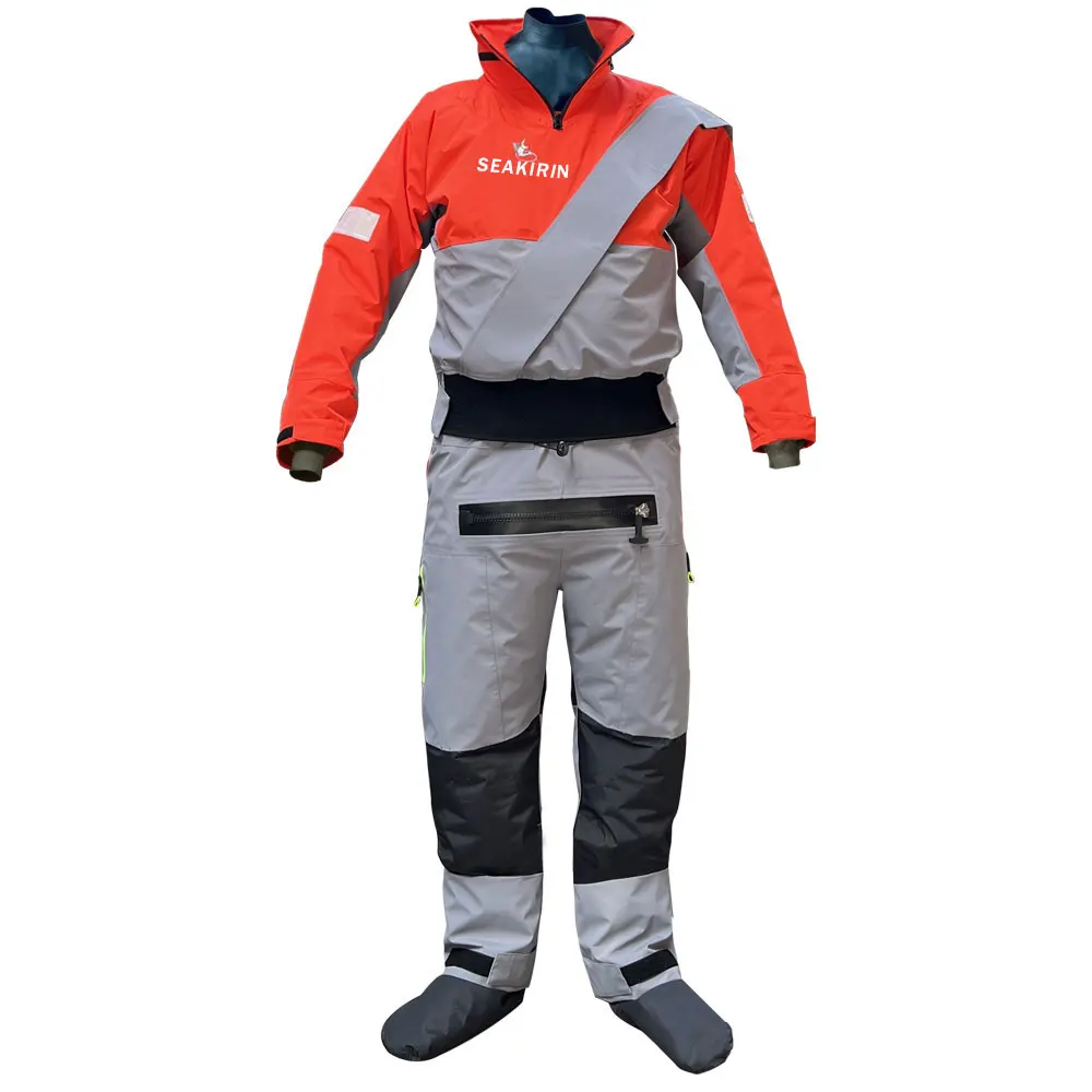 Traje de secado con capucha desmontable para hombre, traje de Kayak impermeable y transpirable contra agua fría y cálida, ropa de rescate de invierno - imagen 3