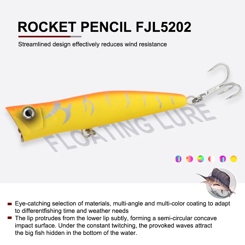 FJORD 140mm 51g Popper señuelo de pesca mar agua salada cebos duros flotante efecto UV Swimbaits superficie atún Topwater cebos artificiales - imagen 5