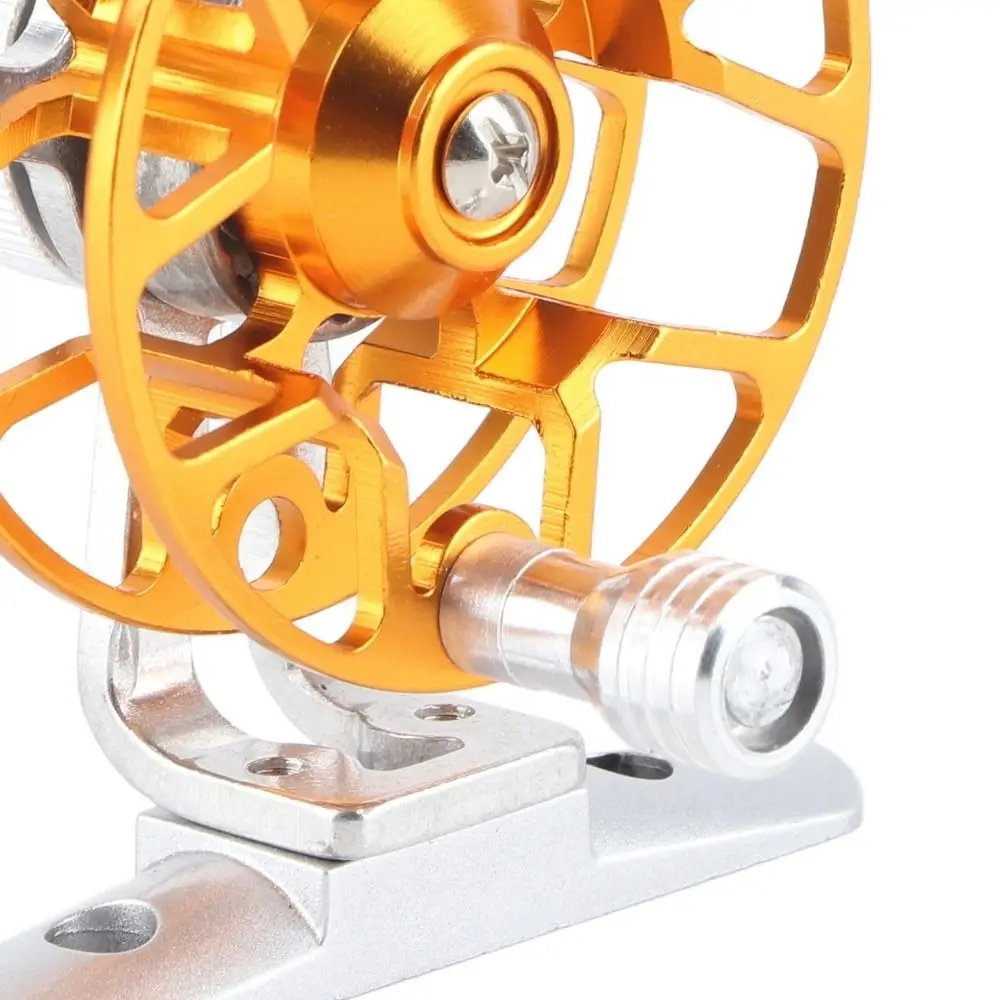 Rueda de pesca en hielo de aleación de aluminio, modelo FD50, carrete de pesca con mosca ultraligero, relación de velocidad 1:1, carrete giratorio para diestros - imagen 4