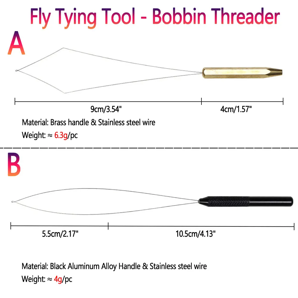 Bimoo Hackle Pliers Feather Clip Whip Finisher Dubbing Brush Bobbin Threader Trash Tray Comb Fishing Lures Nymph Fly Tying Tool - imagen 3