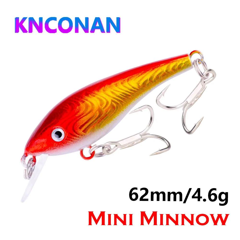 Señuelo de pesca de pececillo que se hunde, Wobblers de 6,2 cm, 4,6g, Crankbait, cebos duros artificiales, trucha, Lucio de agua profunda, aparejos de pesca de lubina, 1 Uds.