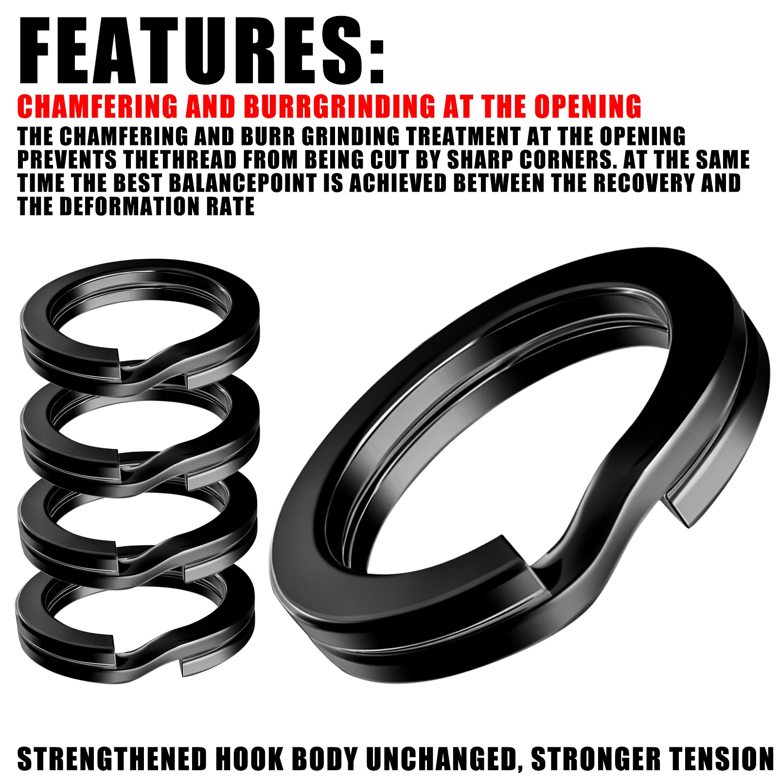 100 Uds anillos divididos de Pesca de acero inoxidable 3,5-12MM alta calidad fortalece doble círculo redondo Snap accesorios de Pesca - imagen 5