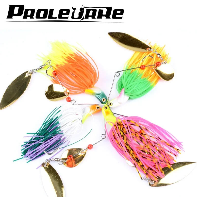 1 unidad de cebo giratorio negro de 20,5g, cebo de Metal para lubina de boca grande, lentejuelas, Barba, Lucio, aparejos de pesca, plantilla de goma, señuelo de pesca suave - imagen 5