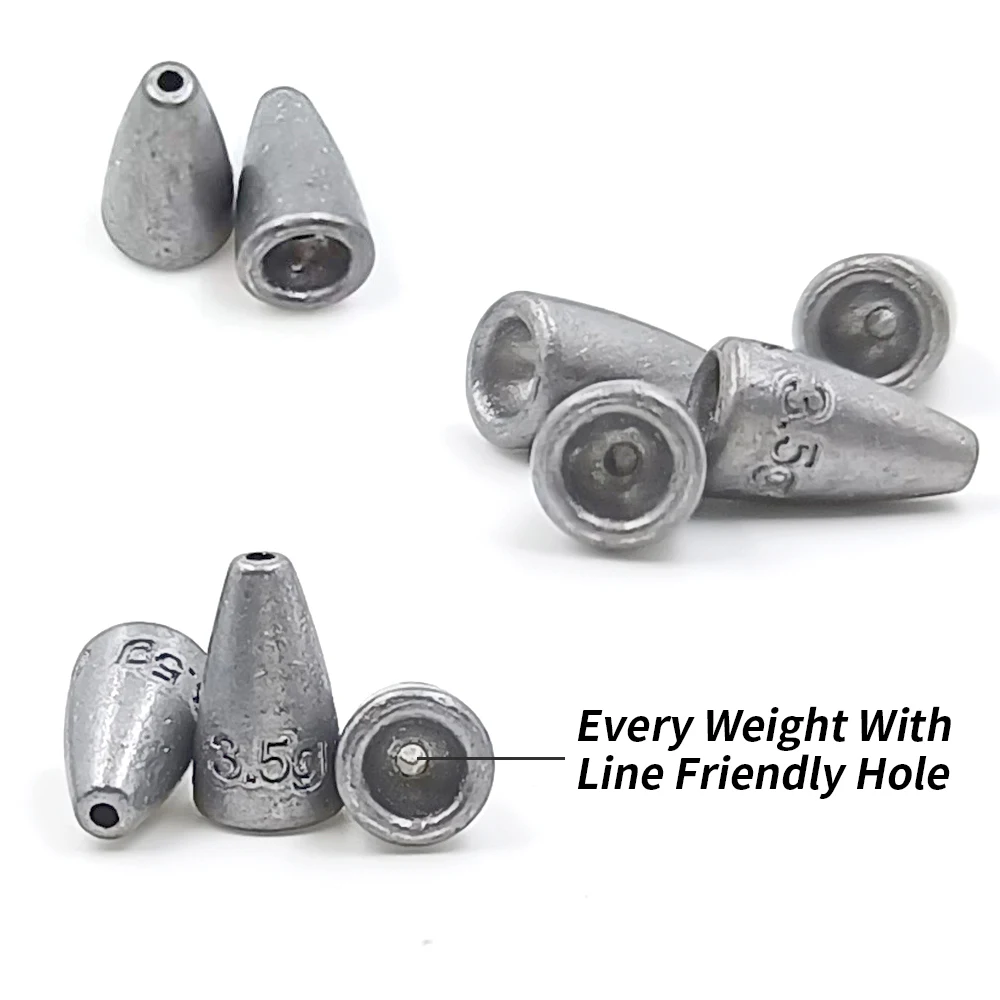 100 Uds 3,5g pesas de pesca bala plomo para Texas Carolina Rig Bass pesca peso plomo a granel - imagen 5