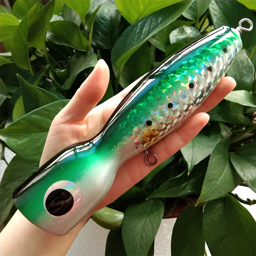 Señuelo Topwater Popper de madera para GT y atún – Stickbait lápiz