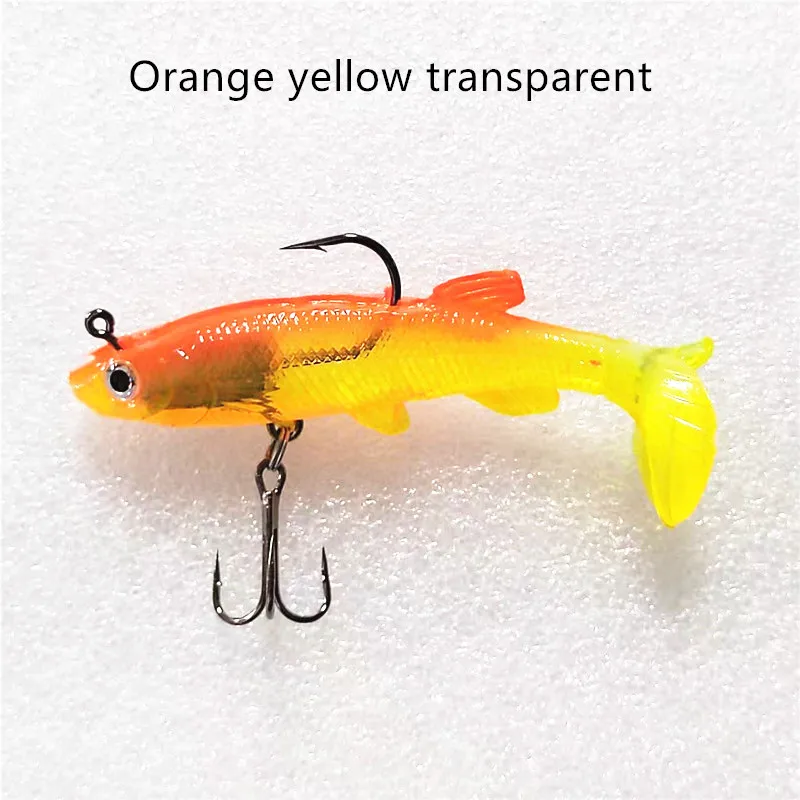 Cebo de pescado cebo biomimético cebo falso doble gancho cola en T cebo suave simulación biomimética señuelo señuelo señuelo cebo plomo pescado - imagen 4