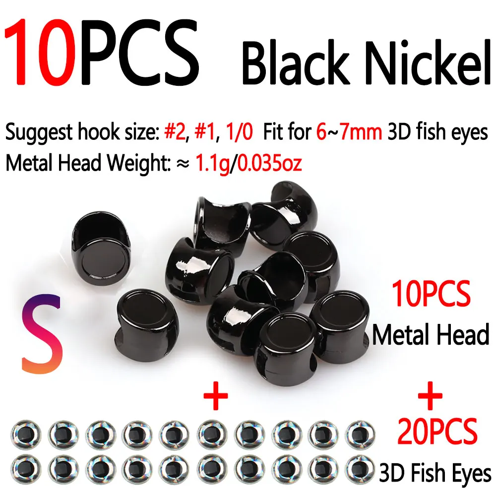 10pcs Black Nickel S