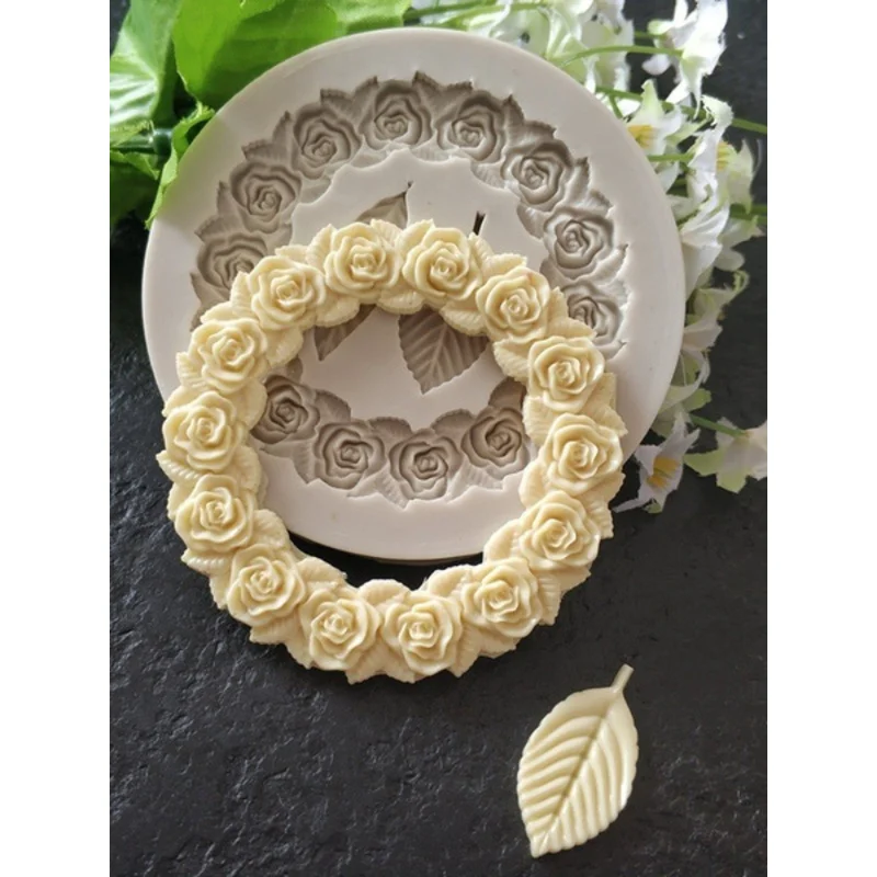 Molde silicona 3D guirnalda de rosas para fondant y galletas - imagen 5