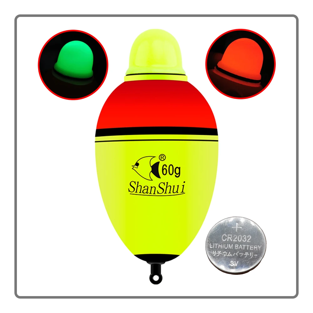 EVA rojo/verde dos colores conmutada de luz pesca nocturna flotador de gran barriga pesca en el mar flotador de pesca rocosa accesorios de pesca - imagen 3