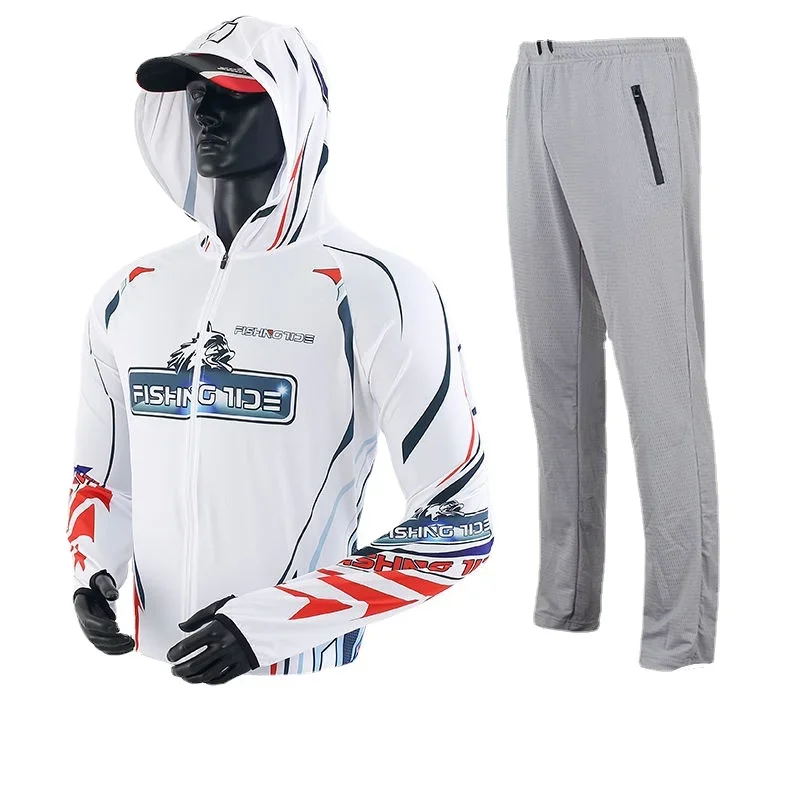 Camisa de pesca proteccion solar manga larga con capucha para hombre - imagen 3