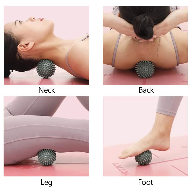 Mosodo-Bola de masaje con púas, masajeador con punto de gatillo, 9cm, alivio del estrés, bolas de pie, estiramiento, ejercicio, Yoga, equipo de Fitness - imagen 5
