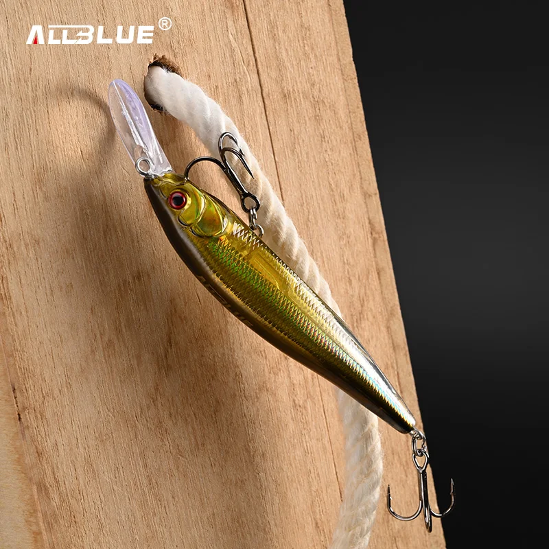 ALLBLUE X-NANAHAN + 1 señuelo de pesca de pececillo de buceo profundo 75mm 7g de profundidad 0-2M cebo Artificial flotante lento magnético Wobbler Bass Pike - imagen 5