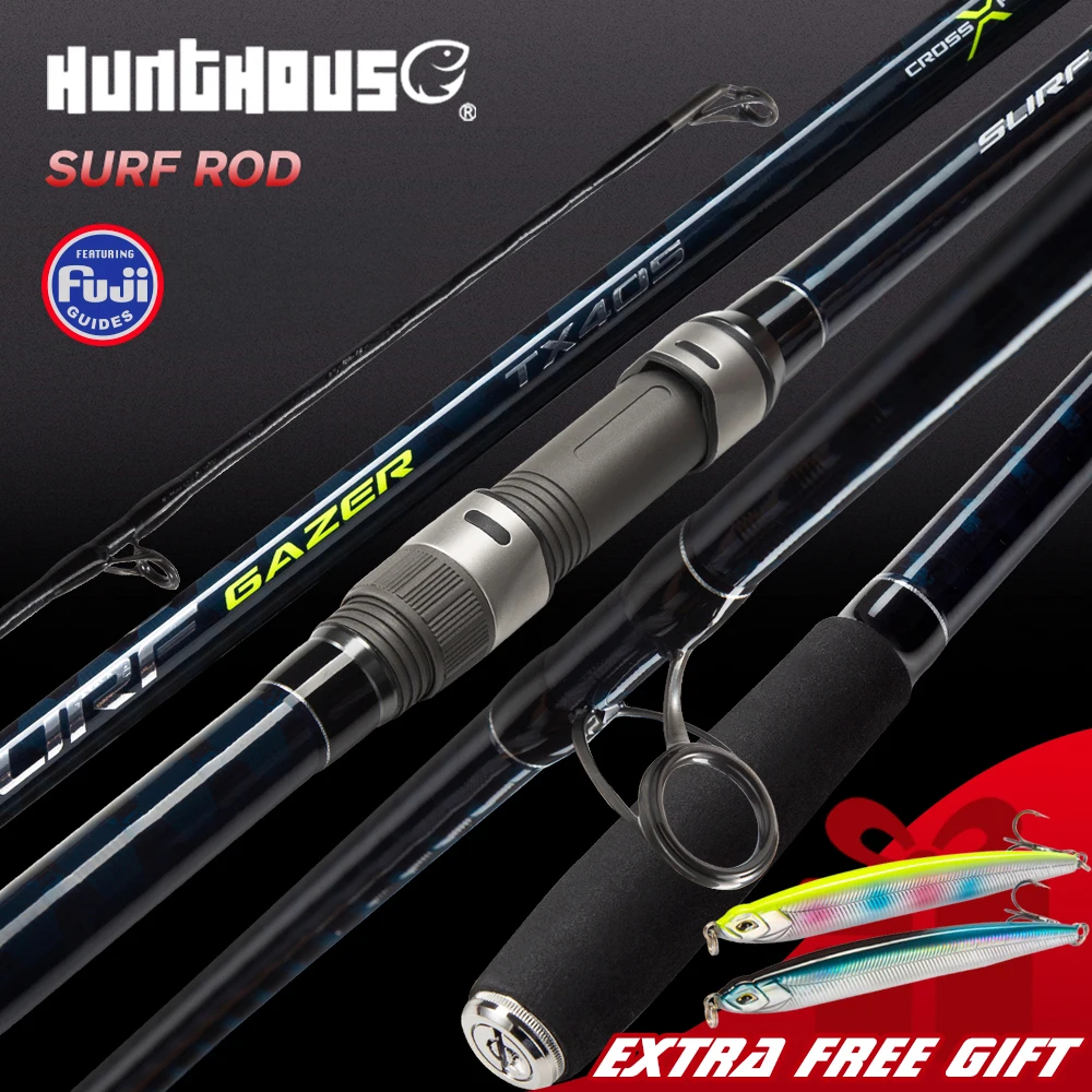 Hunthouse Surf Gazer caña de pescar giratoria de fundición larga Surfcasting playa guía Fuji fibra de carbono 4,27 m 4,25 m 4,05 m 3 secciones - imagen 5