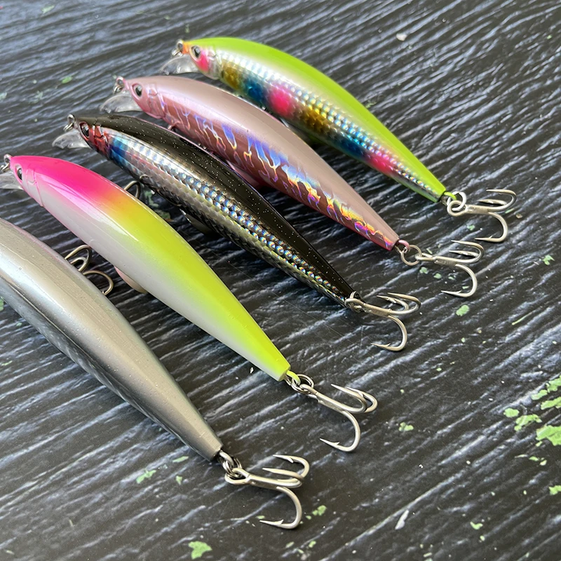 Señuelos de Pesca de pececillo que se hunden, cebo duro Artificial de fundición larga, trucha, lubina, accesorios de Pesca Wobbler Isca, 120mm, 45g - imagen 4