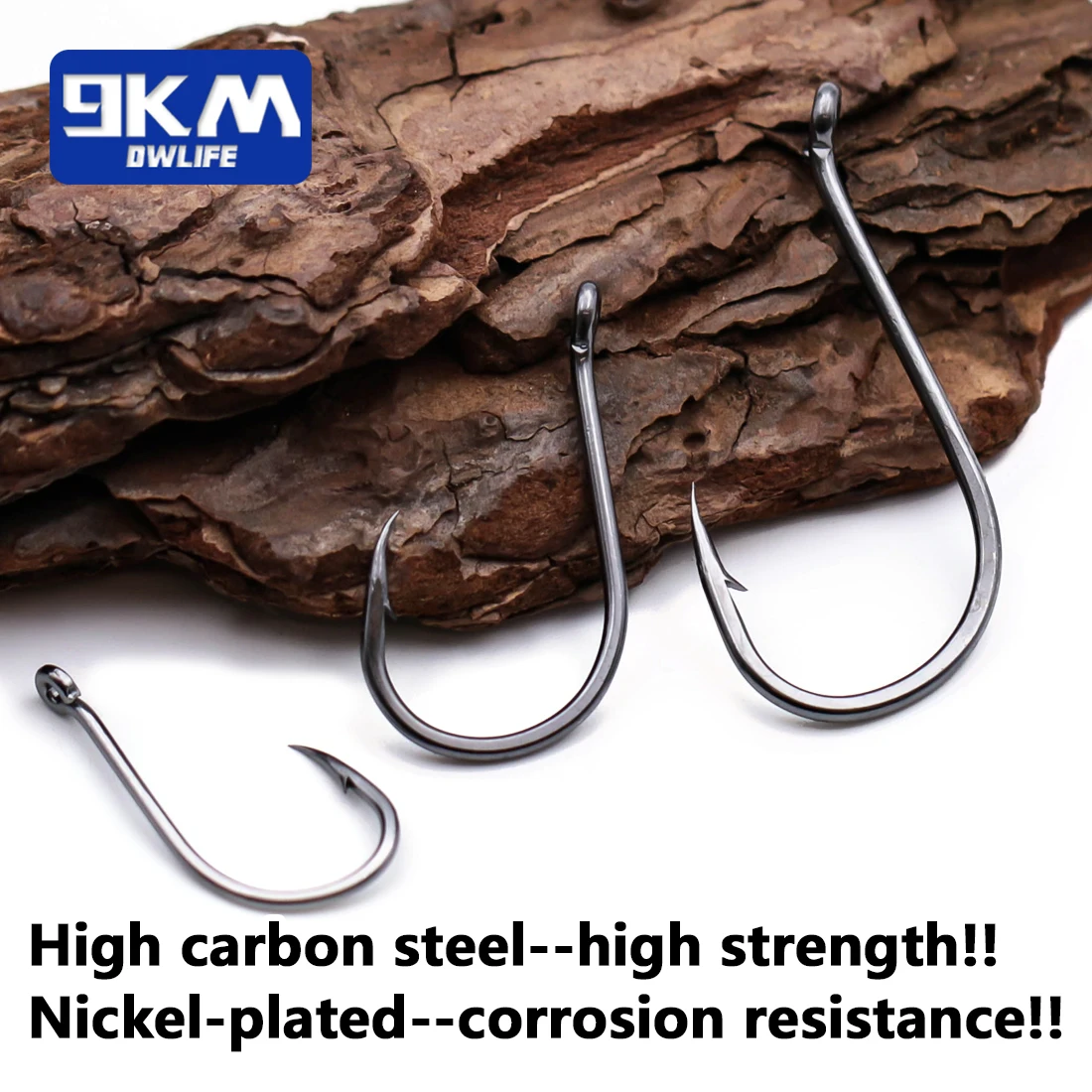 Anzuelo de pesca para carpa, anzuelo circular negro, accesorios de pesca de acero rico en carbono, 50 ~ 100 Uds. A granel - imagen 4