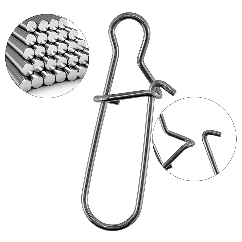 ¡50/100 Uds. Clips de pesca de acero inoxidable: accesorio de cebo rápido y fácil para pesca marina y de agua dulce! - imagen 2
