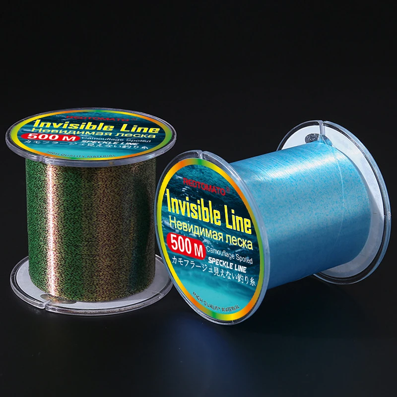 REDTOMATO-sedal de pesca Invisible de 500m, línea de revestimiento de fluorocarbono moteado de 0,12mm-0,47mm, sedal de pesca hundido súper fuerte