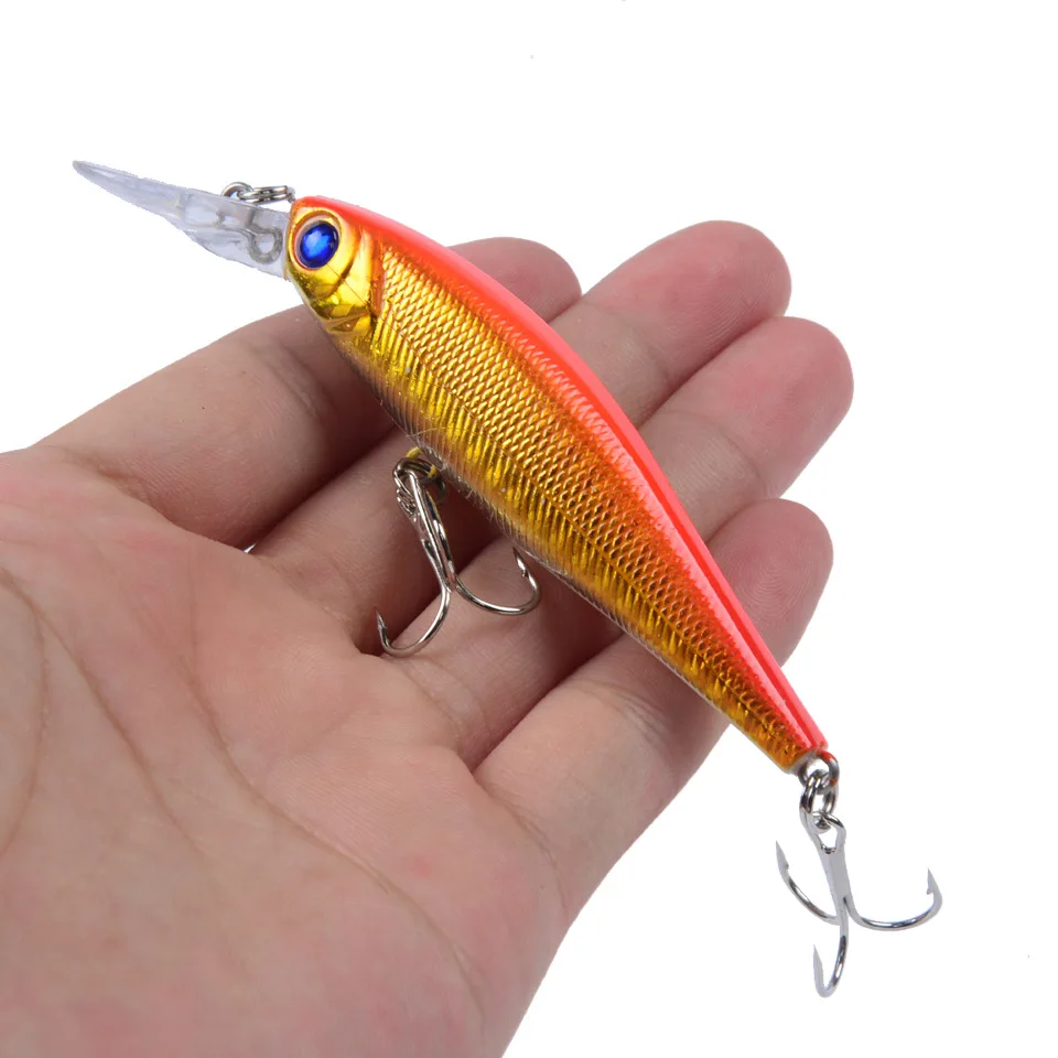 Señuelos de Pesca de pececillos, cebo Artificial flotante de plástico duro, Crankbait, Wobblers, aparejos de pesca de carpa, Isca, 10cm/9,4g, 1 pieza - imagen 5