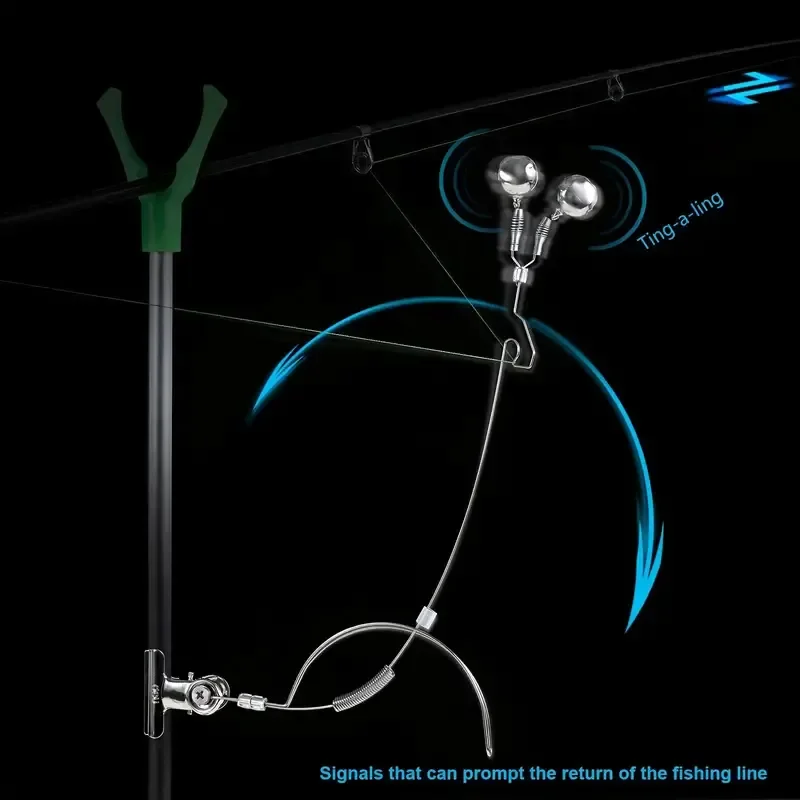 1 unidad de alarma de campana de pescado de acero inoxidable, indicador de alarma de pesca ajustable, aparejos de pesca - imagen 4