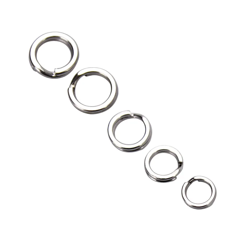 Anillo dividido de pesca, accesorios para aparejos, conector de señuelo Artificial, anillos de doble capa de acero inoxidable 304, lote de 50 piezas en oferta - imagen 5
