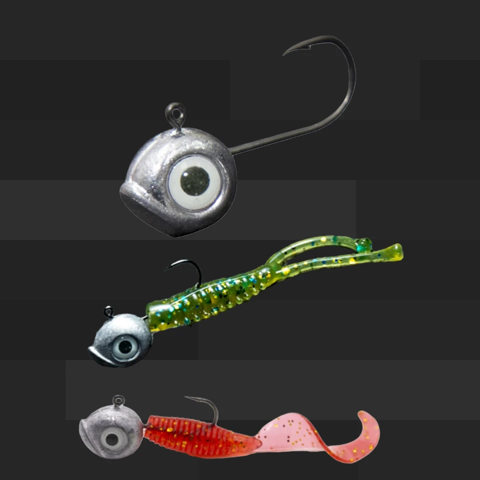 SWOLFY 10 Uds AJING anzuelos de pesca 1g 1,8g 3,5g señuelo suave para cebo de pez roca Finesse Jig Head anzuelo de gusano caña ultraligera - imagen 2
