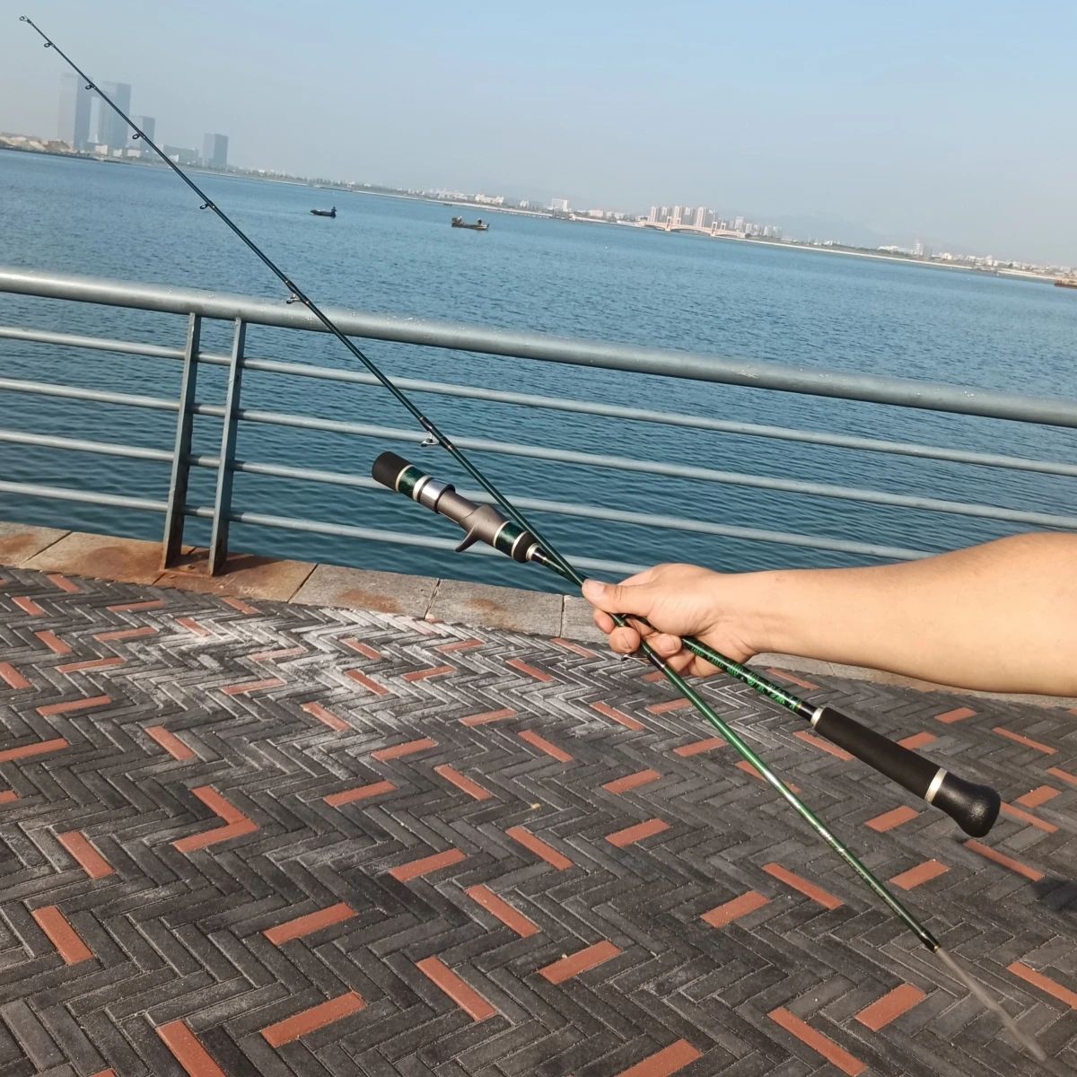 1,83/1,95 m 6 pies punta de carbono sólido en alta mar caña de Jigging lento M/MH potencia color verde fundición pesca en el mar caña de barco giratorio de granpero - imagen 5