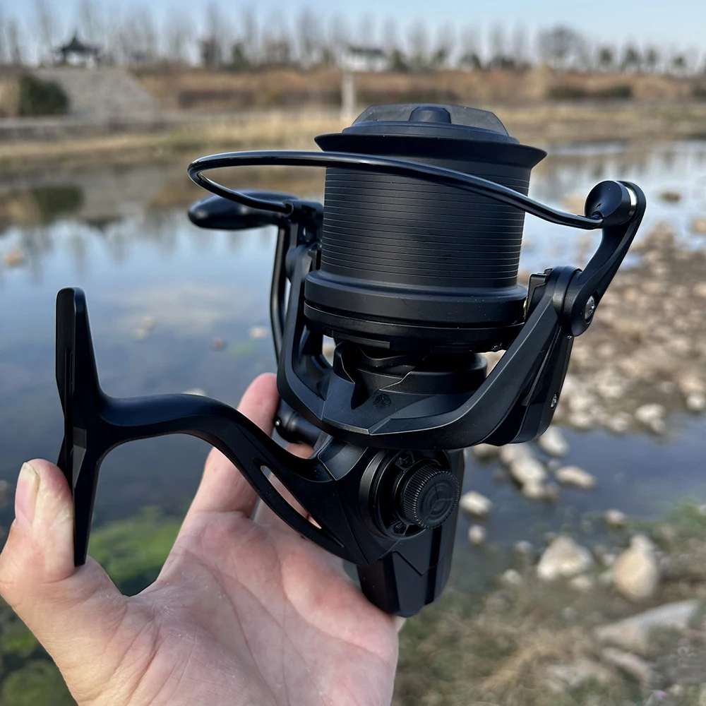 Carrete de pesca de alta velocidad, relación de engranaje 4,8:1, mango de Metal de tacto suave, arrastre máximo 20kg14000/12000/10000/9000/8000, carrete giratorio opcional - imagen 4