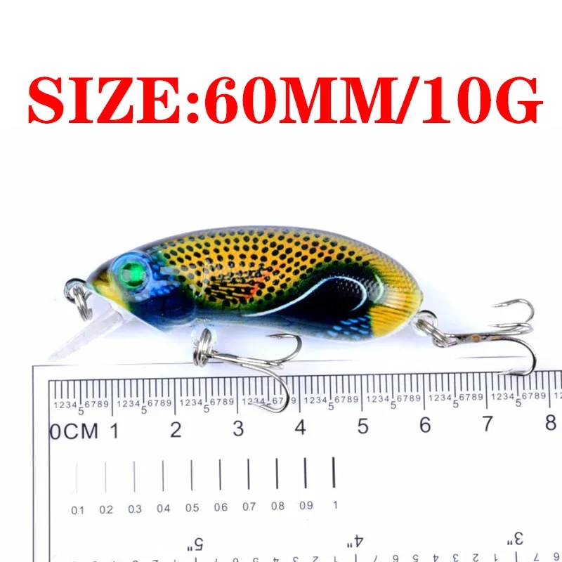 Señuelo de pesca Crankbait, 6cm, 10g, Wobblers de pesca de lubina dura Artificial, Japón Topwater Minnow, aparejos de pesca, 1 ud. - imagen 2