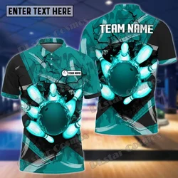 Polo bowling con estampado 3D multicolor y pines rotos Premium