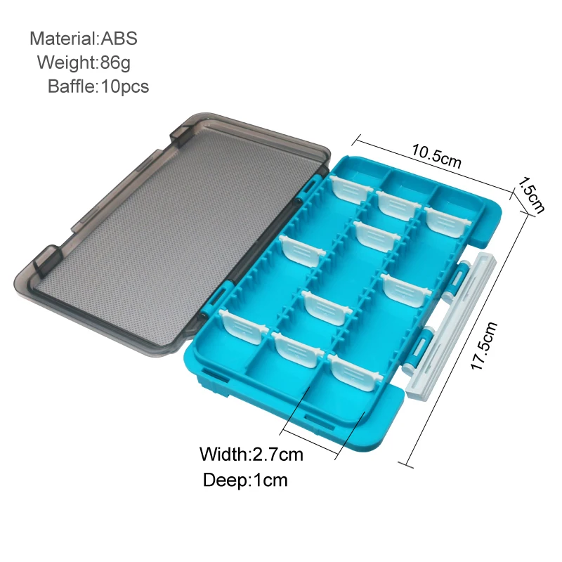 Caja de pesca portátil, caja de accesorios de plástico, organizador de anzuelos, herramienta de almacenamiento para carpa, artículos de pesca, caja de aparejos de pescador - imagen 3