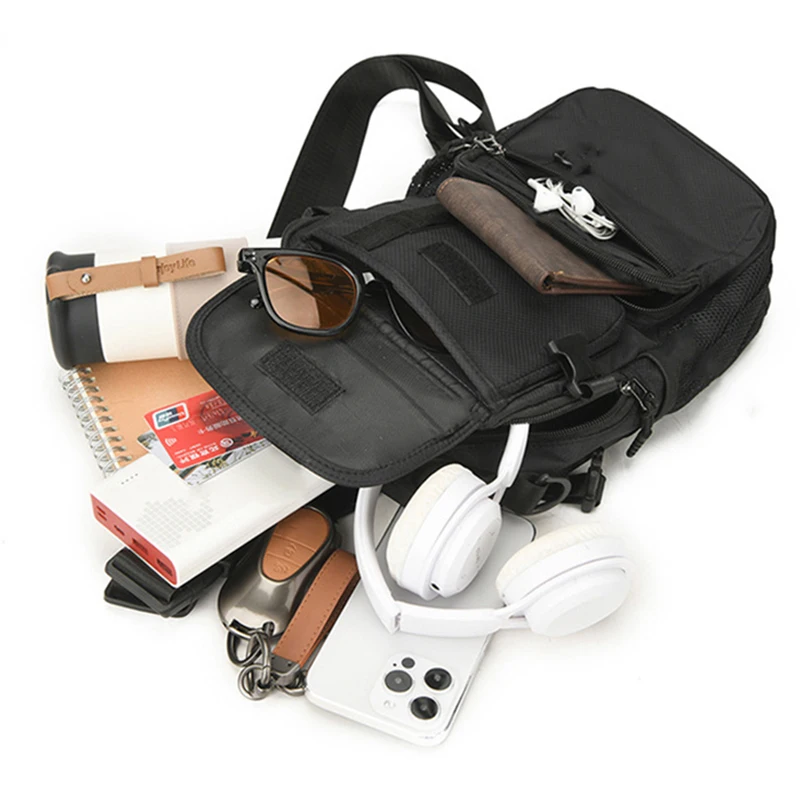 Bolsa de pecho de pesca para hombre, Mochila deportiva de caza, ciclismo, Camping, bolso cruzado, paquete de Señuelos de Pesca, EDC grande, bolsa de aparejo de viaje al aire libre - imagen 5