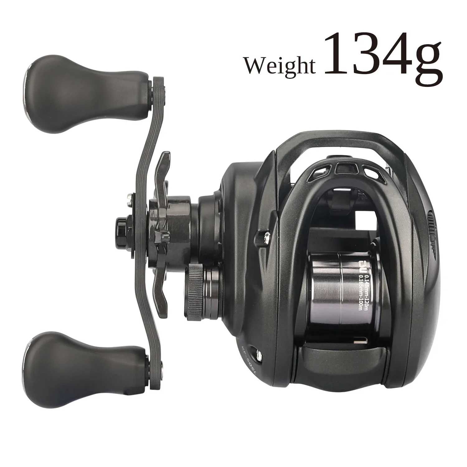 Carrete de pesca TSURINOYA 134g Baitcasting 4,6g carrete poco profundo lobo oscuro 50S 7,1: 1 carrete de fundición de juego ligero de carbono bobina de Ajing de trucha - imagen 4