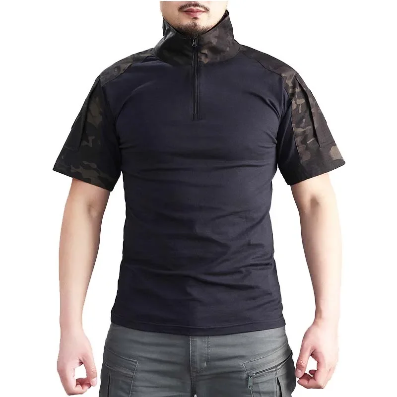 Camisetas tácticas de verano para hombre, ropa deportiva transpirable para caza, camiseta de camuflaje para senderismo, camisas de combate, ropa de pesca Airsoft - imagen 4