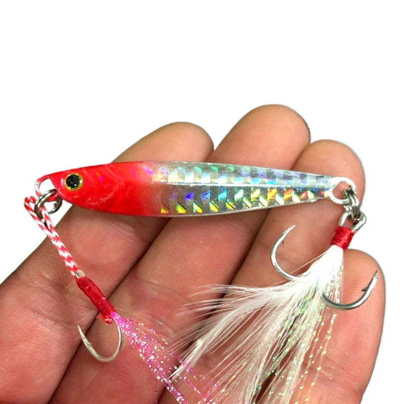 Señuelo de pesca con plantilla de metal, cebo duro para curricán, cebo para peces de lubina, señuelos de jigging para trucha, señuelos de agua salada, 60 g, 1 pieza - imagen 2