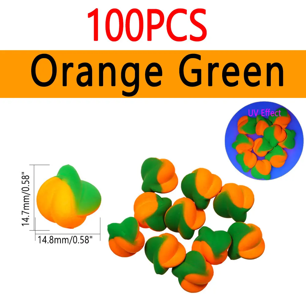 100pcs Orange Green