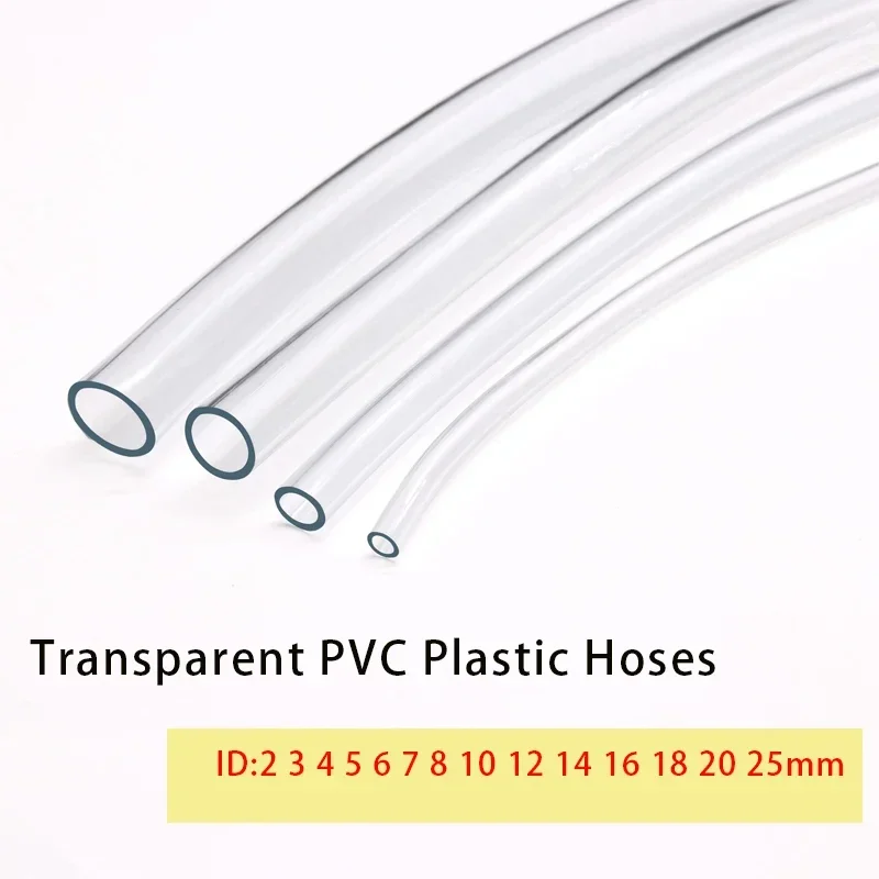 Mangueras blandas de plástico PVC transparente de 1M/3M, tubo Flexible de bomba de agua de alta calidad 2 3 4 5 6 8 10 12 14 16 18 20 25mm de diámetro interior - imagen 2