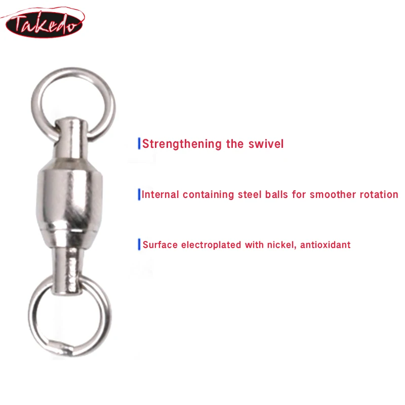 TAKEDO 10 unids/bolsa anillo giratorio negro conector giratorio anillo de soldadura rodamiento único accesorios de pesca - imagen 5