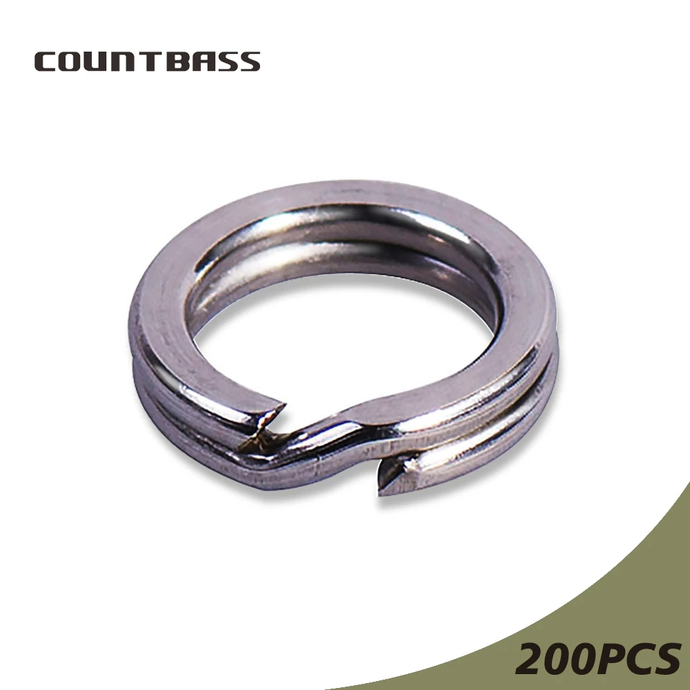 Countbass 200 Uds 3, 3,5, 4, 4,5, 5, 5, 5, 6, 7,7,5mm anillos divididos de acero inoxidable de alta resistencia Terminal aparejos accesorios de pesca