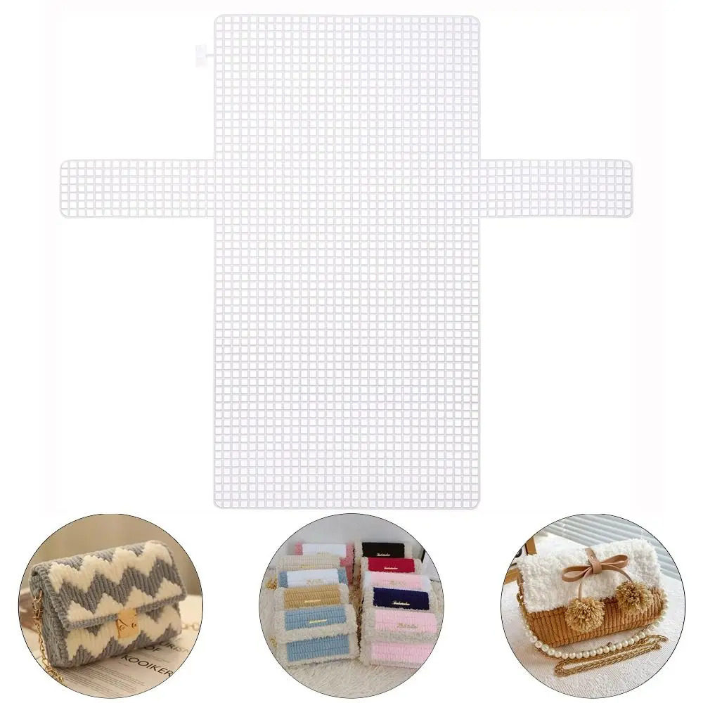Malla plástica blanca para crear bolsas de ganchillo tipo alfombra - imagen 3