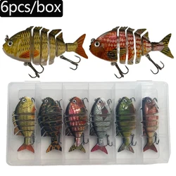 6 unids/caja 6 segmentos señuelo de Pesca multiarticulado hundimiento 11g 15g Swimbait Wobblers artificiales Crankbait cebo duro caja de aparejos de Pesca