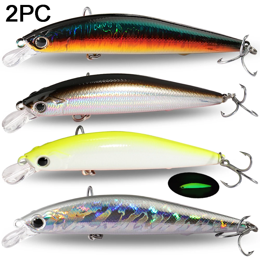 GOBAI 11,4 cm 13g calidad profesional imán peso suspensión Minnow manivela modelo caliente señuelo de pesca Wobbler 2 uds cebo Artificial - imagen 4