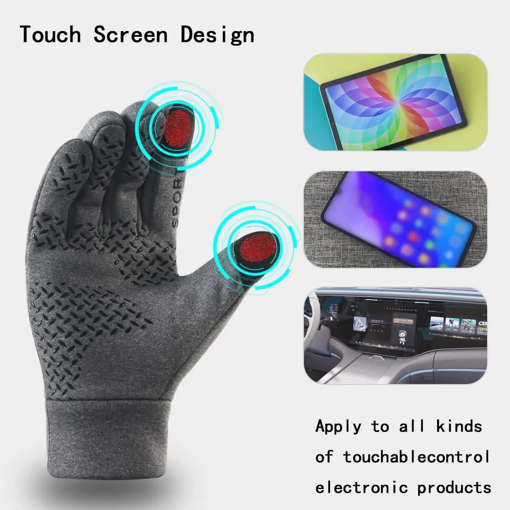 Guantes al aire libre resistentes al viento e impermeables pantalla táctil pulgar y dedo índice yemas de los dedos guantes cálidos para correr ciclismo - imagen 2