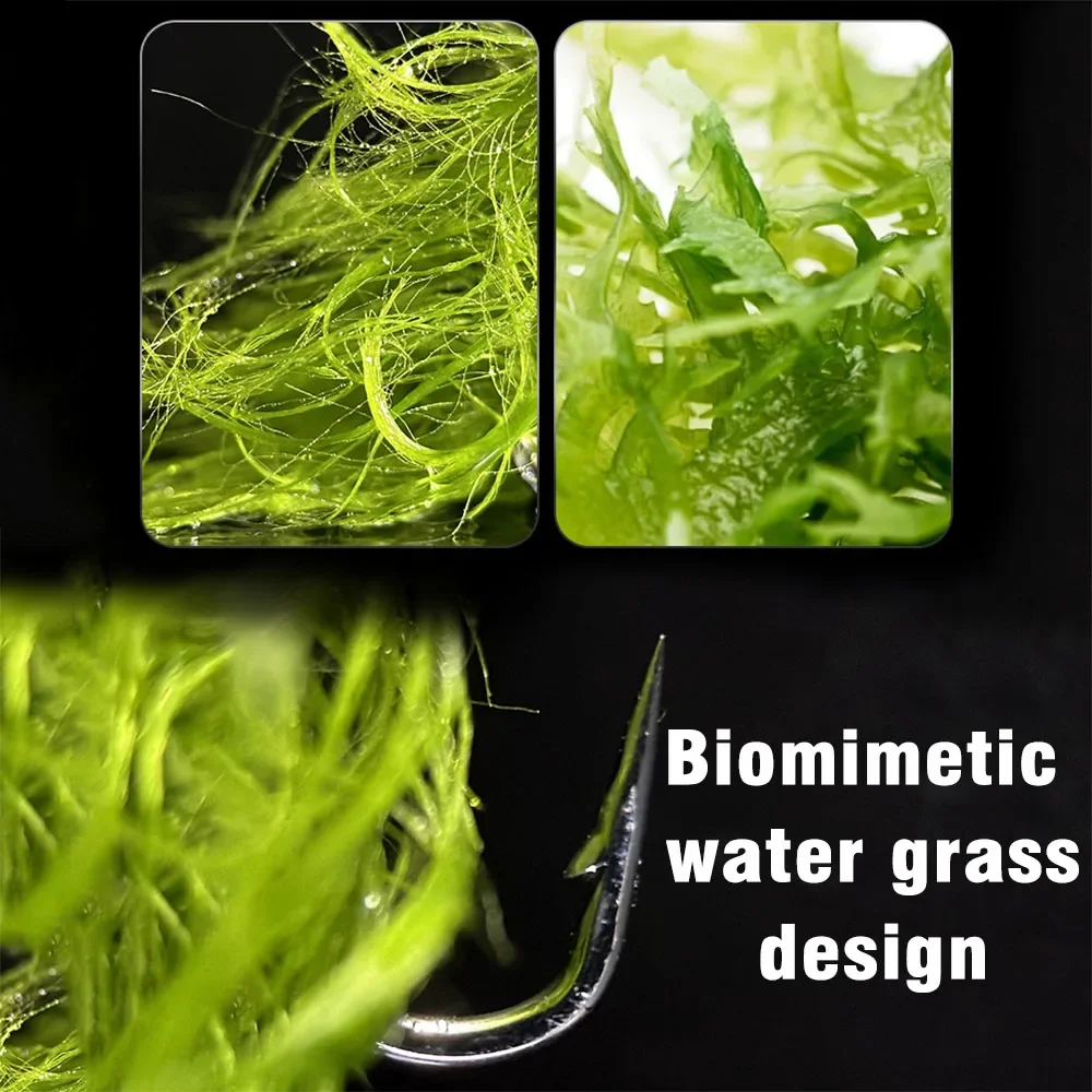 MNFT-anzuelo de algas marinas, 5 uds., simulación de pesca en el mar, hierba de agua, anzuelos, señuelo, musgo, juego de anzuelos, accesorios de equipo de pesca volador - imagen 3
