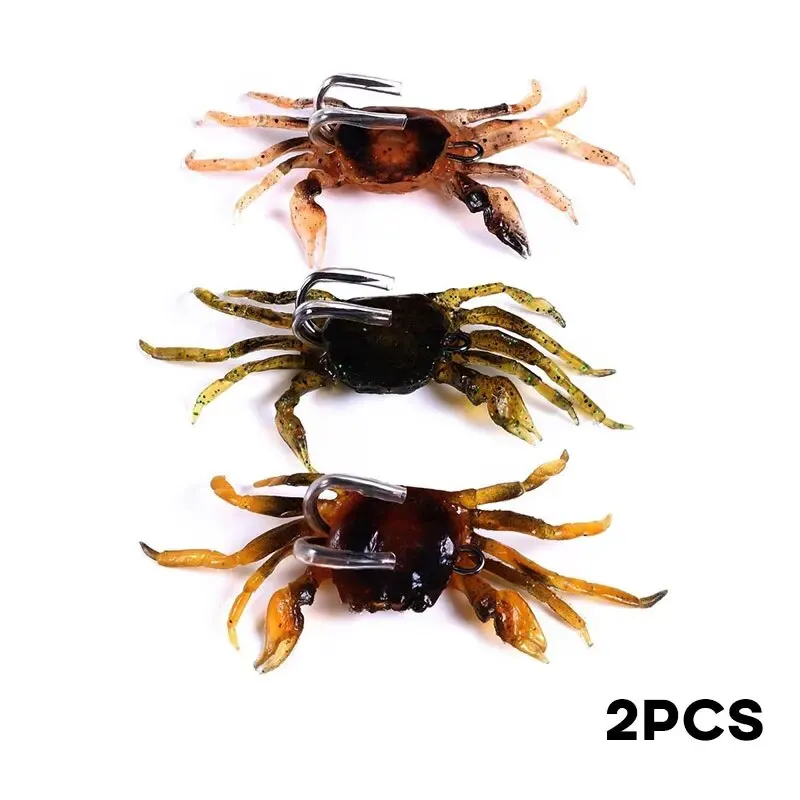2 uds. de 10cm, 30g, anzuelos de cangrejo de pesca, cebo de pesca artificial, cabeza de plomo y plástico PVC