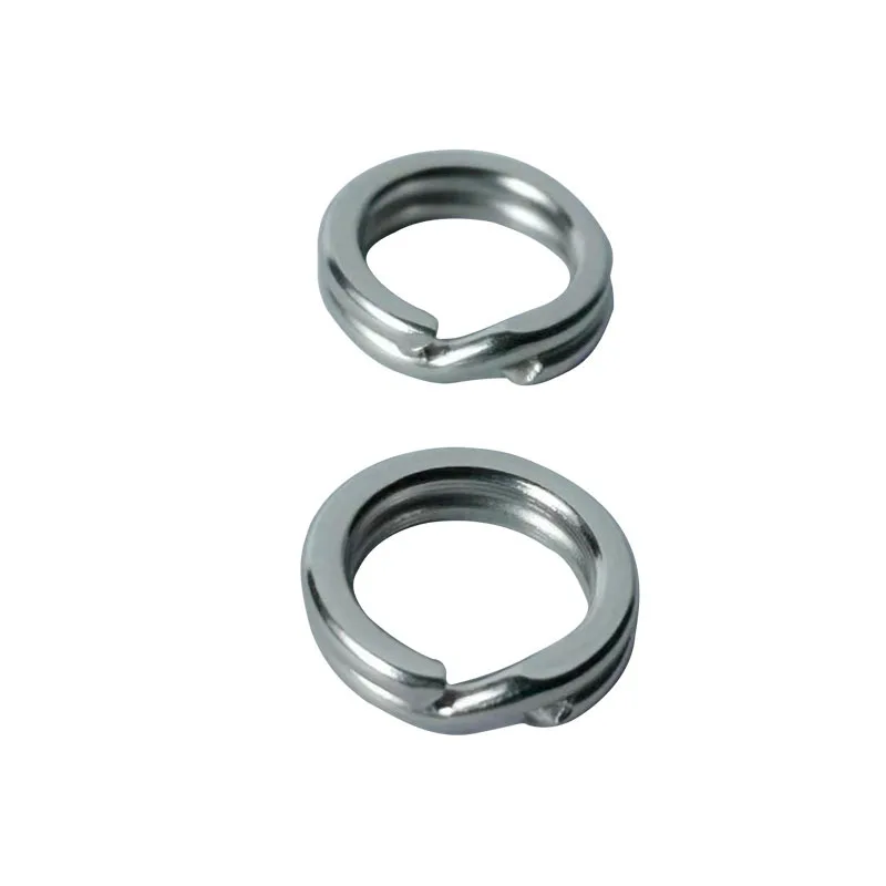 Doble anillo acero inoxidable pesca conector doblado aplanado señuelo - imagen 4
