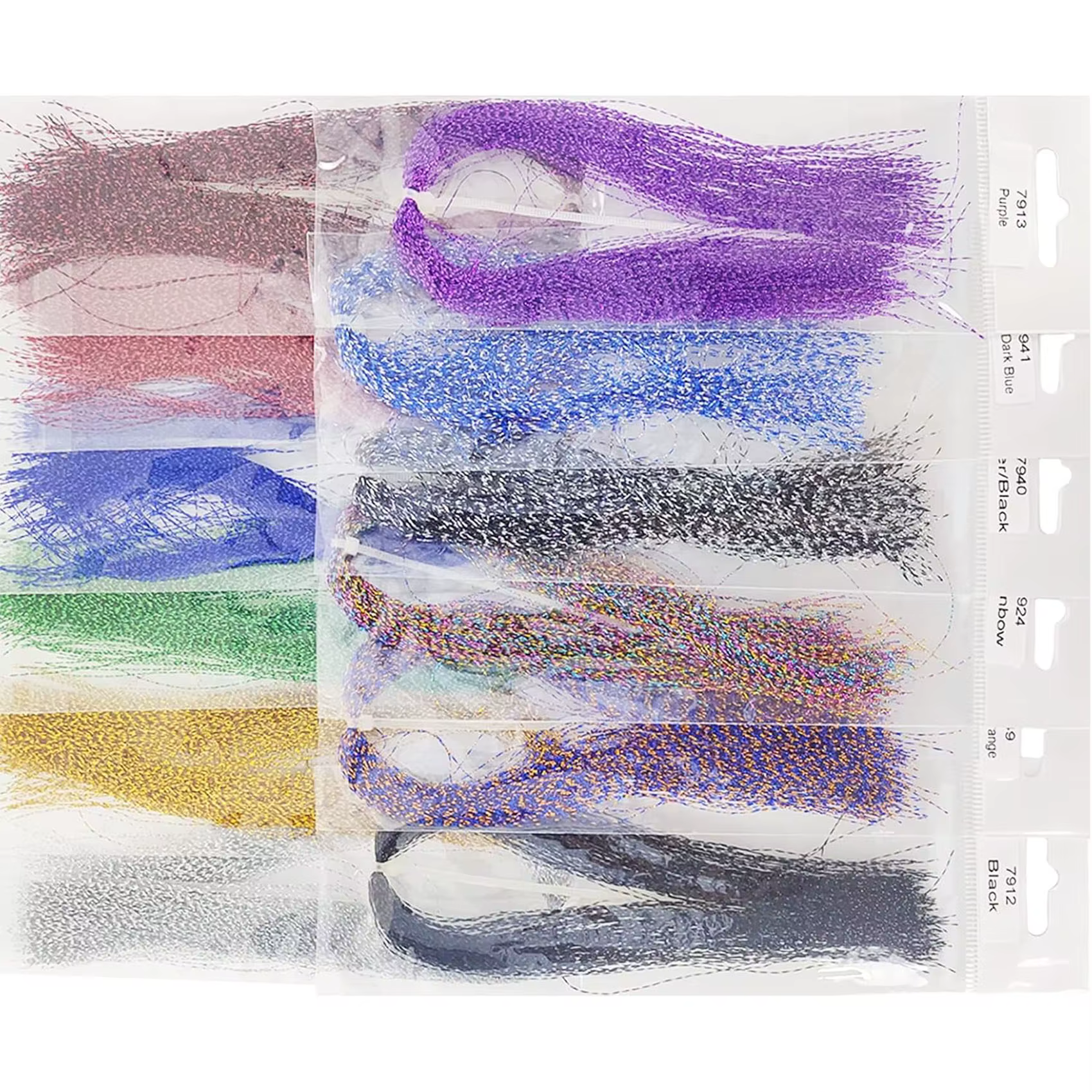 10 Uds. Línea de Flash de cristal, materiales para atar pesca con mosca, Flashabou de colores vibrantes para hacer señuelos de pesca, moscas de serpentinas húmedas secas - imagen 2