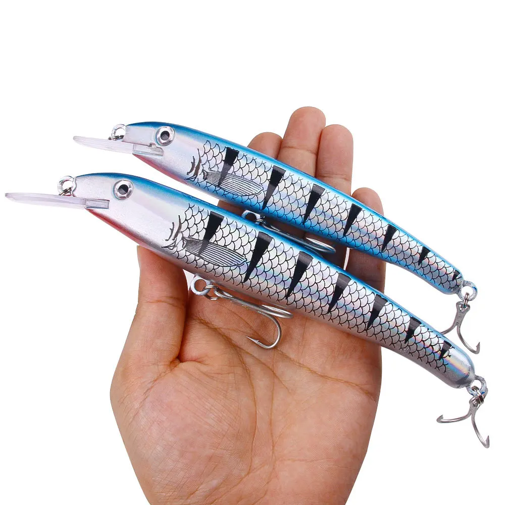 Señuelos de pececillo de hundimiento pesado, cebos duros artificiales de fundición larga, Swimbait de trucha y lubina, Pesca Wobbler, 200mm, 43,8g - imagen 4