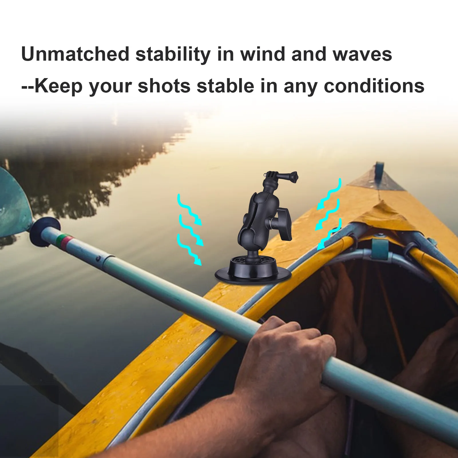 Soporte para cámara de kayak ajustable de 7,48 pulgadas con varilla de extensión para cámaras deportivas y de rosca de 1/4 de pulgada - imagen 4